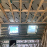 upwards view of loft conversion in progress upwards view of loft conversion in progress